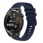 For Huawei Watch GT Runner 22mm Wavy Dot Pattern Solid Color Silicone Watch Band(Navy Blue)