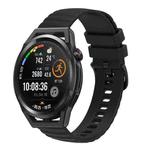 For Huawei Watch GT Runner 22mm Wavy Dot Pattern Solid Color Silicone Watch Band(Black)