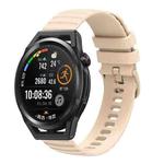 For Huawei Watch GT Runner 22mm Wavy Dot Pattern Solid Color Silicone Watch Band(Beige)