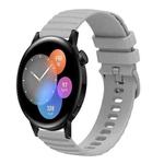For Huawei Watch 3 22mm Wavy Dot Pattern Solid Color Silicone Watch Band(Grey)