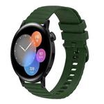 For Huawei Watch 3 22mm Wavy Dot Pattern Solid Color Silicone Watch Band(Army Green)