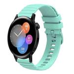 For Huawei Watch 3 22mm Wavy Dot Pattern Solid Color Silicone Watch Band(Teal)