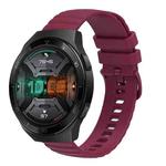 For Huawei Watch GT 2E 22mm Wavy Dot Pattern Solid Color Silicone Watch Band(Wine Red)