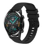 For Huawei GT2 46mm 22mm Wavy Dot Pattern Solid Color Silicone Watch Band(Black)