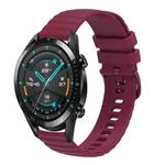 For Huawei GT2 46mm 22mm Wavy Dot Pattern Solid Color Silicone Watch Band(Wine Red)