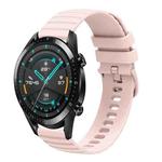 For Huawei GT2 46mm 22mm Wavy Dot Pattern Solid Color Silicone Watch Band(Pink)