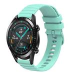 For Huawei GT2 46mm 22mm Wavy Dot Pattern Solid Color Silicone Watch Band(Teal)