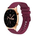 For Honor Watch GS 3 22mm Wavy Dot Pattern Solid Color Silicone Watch Band(Wine Red)