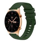 For Honor Watch GS 3 22mm Wavy Dot Pattern Solid Color Silicone Watch Band(Army Green)