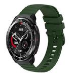 For Honor Watch GS Pro 22mm Wavy Dot Pattern Solid Color Silicone Watch Band(Army Green)