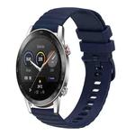 For Honor Magic Watch 2 46mm 22mm Wavy Dot Pattern Solid Color Silicone Watch Band(Navy Blue)