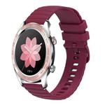 For Honor Watch Dream 22mm Wavy Dot Pattern Solid Color Silicone Watch Band(Wine Red)