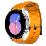 For Samsung Galaxy Watch 5 44mm 20mm Football Pattern Solid Color Silicone Watch Band(Yellow)