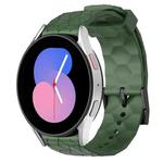 For Samsung Galaxy Watch 5 44mm 20mm Football Pattern Solid Color Silicone Watch Band(Army Green)