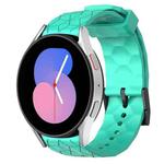 For Samsung Galaxy Watch 5 44mm 20mm Football Pattern Solid Color Silicone Watch Band(Teal)