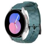 For Samsung Galaxy Watch 5 44mm 20mm Football Pattern Solid Color Silicone Watch Band(Rock Cyan)