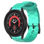 For Samsung Galaxy Watch 5 Pro 45mm 20mm Football Pattern Solid Color Silicone Watch Band(Teal)