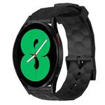 For Samsung Galaxy Watch 4 44mm 20mm Football Pattern Solid Color Silicone Watch Band(Black)