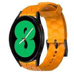 For Samsung Galaxy Watch 4 44mm 20mm Football Pattern Solid Color Silicone Watch Band(Yellow)
