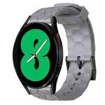 For Samsung Galaxy Watch 4 44mm 20mm Football Pattern Solid Color Silicone Watch Band(Grey)