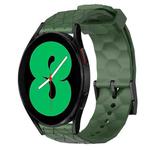 For Samsung Galaxy Watch 4 44mm 20mm Football Pattern Solid Color Silicone Watch Band(Army Green)