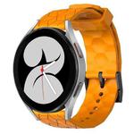 For Samsung Galaxy Watch 4 40mm 20mm Football Pattern Solid Color Silicone Watch Band(Yellow)