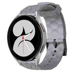 For Samsung Galaxy Watch 4 40mm 20mm Football Pattern Solid Color Silicone Watch Band(Grey)