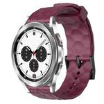 For Samsung  Galaxy Watch 4 Classic 42mm 20mm Football Pattern Solid Color Silicone Watch Band(Wine Red)