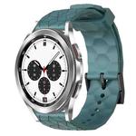 For Samsung  Galaxy Watch 4 Classic 42mm 20mm Football Pattern Solid Color Silicone Watch Band(Rock Cyan)