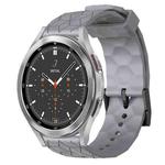 For Samsung  Galaxy Watch 4 Classic 46mm 20mm Football Pattern Solid Color Silicone Watch Band(Grey)
