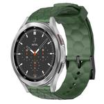For Samsung  Galaxy Watch 4 Classic 46mm 20mm Football Pattern Solid Color Silicone Watch Band(Army Green)