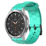 For Samsung  Galaxy Watch 4 Classic 46mm 20mm Football Pattern Solid Color Silicone Watch Band(Teal)