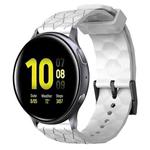 For Samsung Galaxy Watch Active 2 40mm 20mm Football Pattern Solid Color Silicone Watch Band(White)