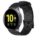 For Samsung Galaxy Watch Active 2 40mm 20mm Football Pattern Solid Color Silicone Watch Band(Black)
