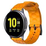 For Samsung Galaxy Watch Active 2 40mm 20mm Football Pattern Solid Color Silicone Watch Band(Yellow)