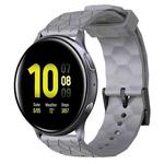 For Samsung Galaxy Watch Active 2 40mm 20mm Football Pattern Solid Color Silicone Watch Band(Grey)