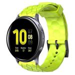 For Samsung Galaxy Watch Active 2 40mm 20mm Football Pattern Solid Color Silicone Watch Band(Lime Green)