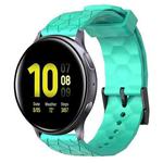 For Samsung Galaxy Watch Active 2 40mm 20mm Football Pattern Solid Color Silicone Watch Band(Teal)