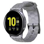 For Samsung Galaxy Watch Active 2 44mm 20mm Football Pattern Solid Color Silicone Watch Band(Grey)