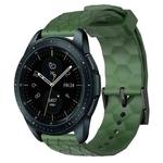 For Samsung Galaxy Watch 42mm 20mm Football Pattern Solid Color Silicone Watch Band(Army Green)