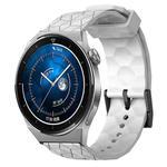 For Huawei Watch GT3 Pro 43mm 20mm Football Pattern Solid Color Silicone Watch Band(White)