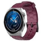 For Huawei Watch GT3 Pro 43mm 20mm Football Pattern Solid Color Silicone Watch Band(Wine Red)