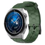 For Huawei Watch GT3 Pro 43mm 20mm Football Pattern Solid Color Silicone Watch Band(Army Green)