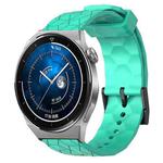 For Huawei Watch GT3 Pro 43mm 20mm Football Pattern Solid Color Silicone Watch Band(Teal)
