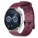For Huawei Watch GT3 42mm 20mm Football Pattern Solid Color Silicone Watch Band(Wine Red)