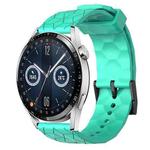 For Huawei Watch GT3 42mm 20mm Football Pattern Solid Color Silicone Watch Band(Teal)