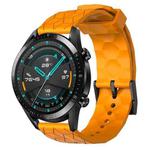 For Huawei Watch GT2 42mm 20mm Football Pattern Solid Color Silicone Watch Band(Yellow)