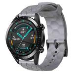 For Huawei Watch GT2 42mm 20mm Football Pattern Solid Color Silicone Watch Band(Grey)
