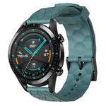 For Huawei Watch GT2 42mm 20mm Football Pattern Solid Color Silicone Watch Band(Rock Cyan)