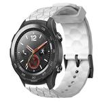 For Huawei Watch 2 20mm Football Pattern Solid Color Silicone Watch Band(White)